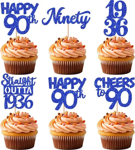 Vista 48 de 30 piezas negras para cupcakes de 10.º cumpleaños con purpurina Ten Happy 10 Straight Outta 2016 para saludos a 10 años 10 cumpleaños, boda Negro