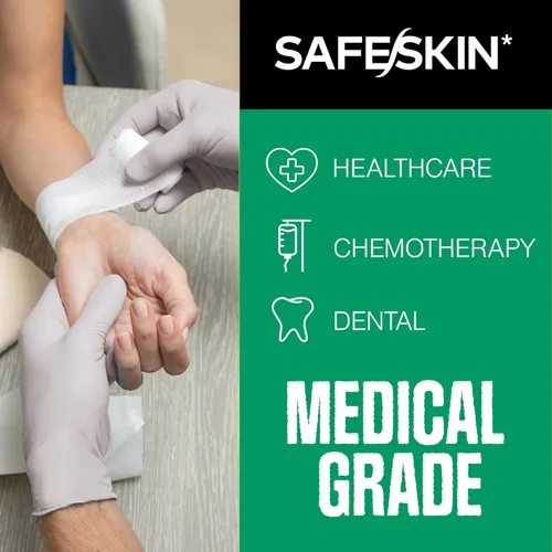 Vista 3 de SAFESKIN Nitrile Exam Gloves Disposable - 3.5 Mil, Gray, Powder Free Gloves for Medical, Dental, Cleaning, Cooking