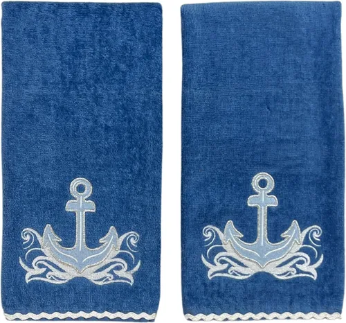 Vista 36 de Serafina Home Toallas de mano náuticas para huéspedes: Coastal Love Anchors The Soul, 2 piezas suaves y absorbentes