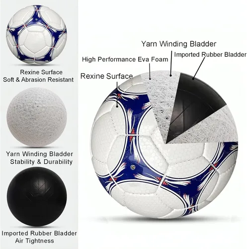 Vista 5 de Copa del Mundo 1998 Balón de Fútbol Tamaño 5 - Réplica del partido final de Francia, fútbol icónico para el juego, coleccionistas y entusiastas