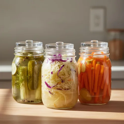Vista 7 de TOPZEA Paquete de 9 vasos de fermentación con mango de fácil agarre, para tarros Mason de boca ancha, tapas de fermentación pesada, kit