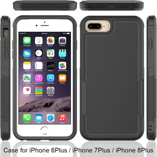 Vista 9 de MDCN Funda para iPhone 8 Plus, iPhone 7 Plus: funda protectora de doble capa resistente para teléfono celular, a prueba de golpes, resistente