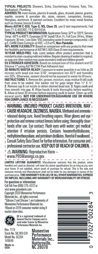 Vista 2 de GE Selladores y adhesivos Advanced Silicone 2* Sellador de cocina y baño, 2.8 oz, transparente