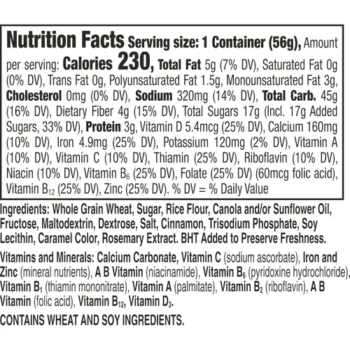 Vista 2 de Cinnamon Toast Crunch Taza de cereales para desayuno, cereal de una sola porción, 2 onzas (paquete de 12) 22g Whole Grain, No High-Fructose Corn