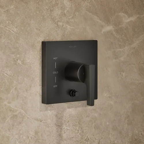 Vista 3 de Kohler K-26273-G-BL Honesty - Kit de ducha con cabezal de ducha, ducha de mano y molduras, 1.75 gpm, negro mate
