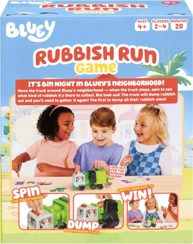 Vista 7 de Bluey Juego de carrera de basura - Juego de mesa familiar, juguetes de 4
