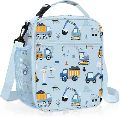Vista 10 de Bolsa de almuerzo térmica aislada para niños Clastyle Sport Ball, grande, azul, con enfriador térmico, para niños, para picnic, escuela, canasta