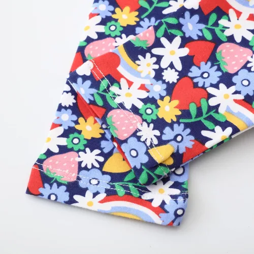 Vista 6 de Toddler Girls Ankle Length Leggings 3-Pack Printing Kids Classic Stretch Pants 1-7Years