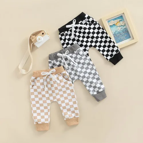 Vista 7 de Molioaky Pantalones de harén para niños pequeños, con cordón, pantalones deportivos para bebés, pantalones deportivos sólidos con bolsillos