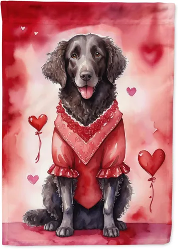Vista 211 de Caroline's Treasures DAC5252GF Affenpinscher - Bandera de jardín con texto en inglés "My Valentine", bandera decorativa para patio exterior, patio
