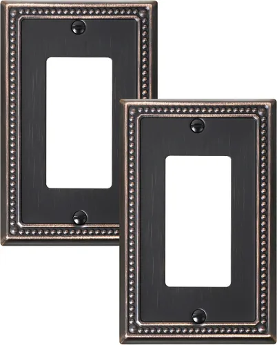 Vista 80 de Paquete de 2 cubiertas de placa de interruptor de luz de doble palanca, cubiertas decorativas de placa de doble interruptor Pearls, placa de pared