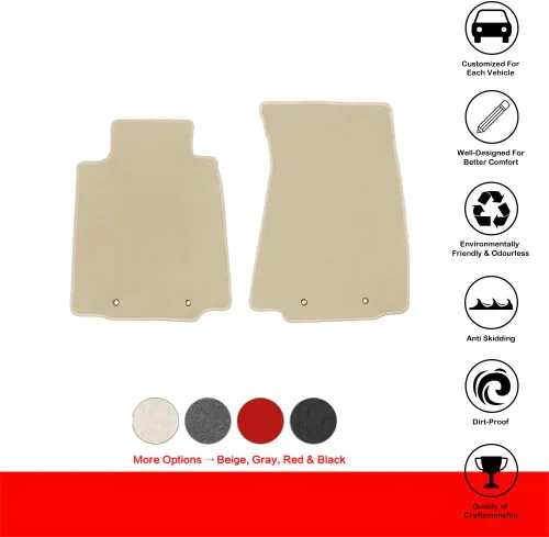 Vista 2 de IKON MOTORSPORTS, Alfombrillas compatibles con Nissan 370Z 2009-2020, ajuste de fábrica, de nailon, color beige, 2 unidades, 2010 2011 2012 2013