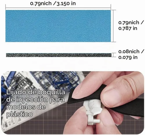 Vista 4 de Stedi - Esponja de lijado para el edificio modelo Gundam, grano 400-1200 Hobby Model Tools - Bloque de lija manual impermeable, para uso en seco