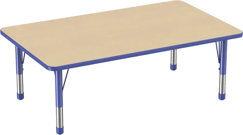 Vista 42 de FDP - Mesa rectangular para actividades escolares y aulas (24 x 36 pulgadas), patas gruesas para niños pequeños, altura ajustable de 15 a 24