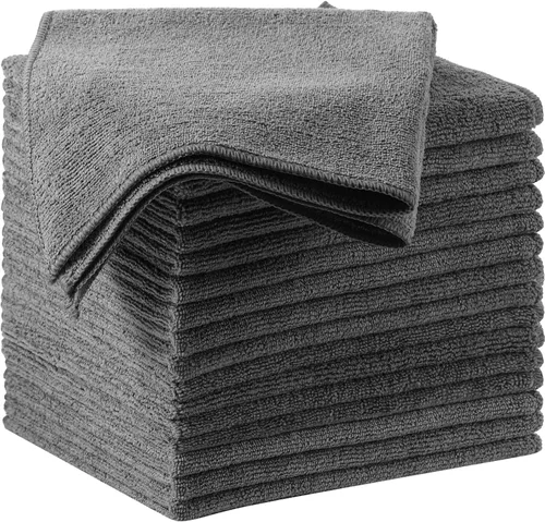 Vista 15 de Oudain 200 piezas de paño de limpieza de microfibra, toallas de microfibra de 40,6x40,6 cm para auto, súper absorbentes, trapos de limpieza