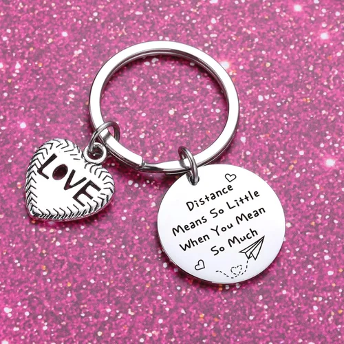 Vista 5 de ZQEOU Regalo de relación a larga distancia, llavero para novia, regalo para mejor amiga, regalo para esposa, regalo de esposo