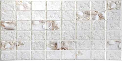 Vista 3 de Dundee Deco PG7038 Conchas de piedra envejecidas de imitación blancas, 3.2 pies x 1.6 pies, panel de pared 3D de PVC, decoración de paneles de pared