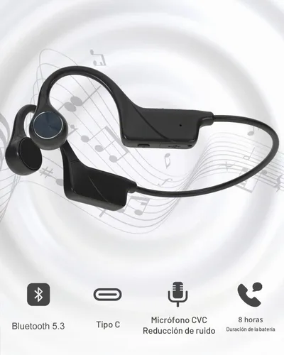 Vista 2 de MONODEAL Auriculares de conducción ósea Bluetooth IPX5 impermeables