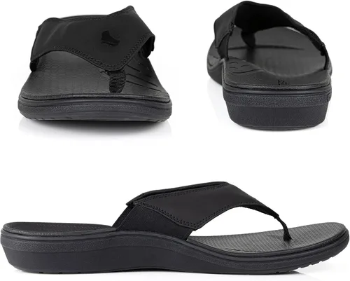 Vista 2 de Powerstep Sandalias ortopédicas con soporte de arco para hombre con suela absorbente de golpes, banda de rodadura ligera y antideslizante