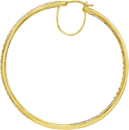 Vista 3 de Tienda Collection Sterling Silver Infinite Elements Cubic Zirconia Round Hoop Earrings (7 cttw)