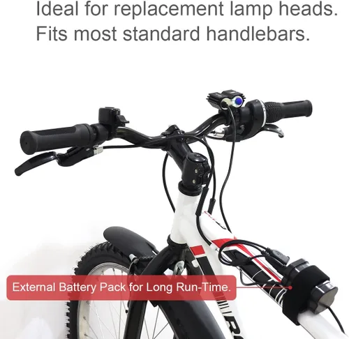 Vista 7 de SecurityIng Luz LED impermeable de 700 lúmenes para bicicleta, 4 modos, lámpara de bicicleta súper brillante + batería recargable de 8.4 V +