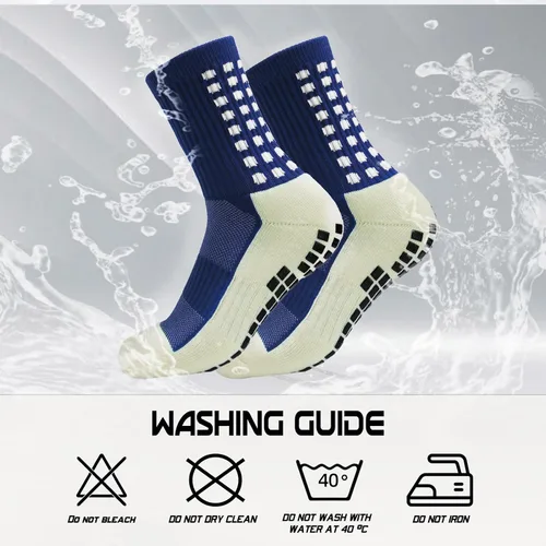 Vista 6 de Yufree Calcetines de fútbol para hombre, antideslizantes, almohadillas de agarre antideslizantes para fútbol, baloncesto, deportes, 4 pares