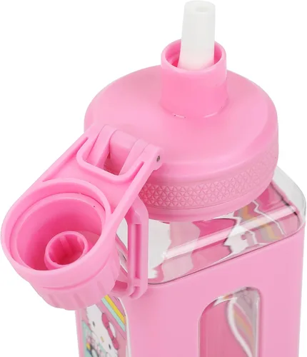 Vista 8 de Bioworld Hello Kitty - Botella de agua de plástico de 24 onzas, diseño de cinta de cassette, color rosa