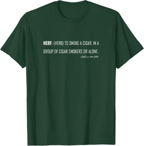 Vista 20 de Herf definition - Camiseta de manga corta, diseño con texto "Cigar Smoker Puff Verb Stogie Habano" Negro