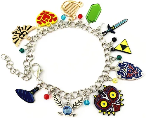 Vista 2 de HYTAIBB Pulsera con dije de la familia Babylon Navi Majoras Sword Triforce Hylian The Legend of Zeld para niñas, mujeres y hombres, Metal, Aleación.