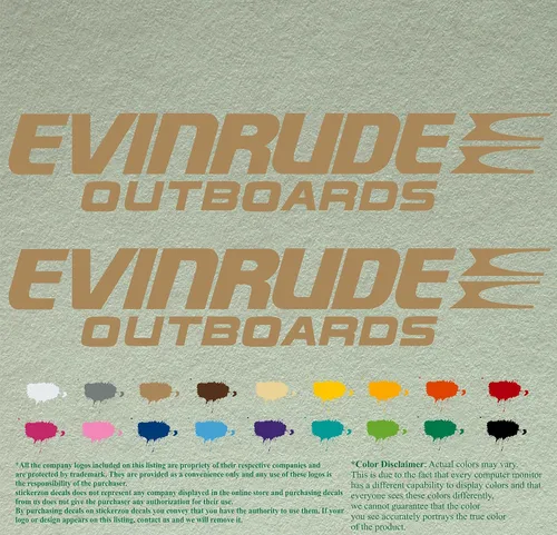Vista 4 de Evinrude - Juego de 2 calcomanías de vinilo de repuesto compatibles con motor fuera de borda (12 pulgadas, negro 070)