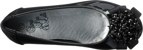 Vista 4 de Swea Pea & Lilli Pisos para niñas con lazo de perlas Charol negro