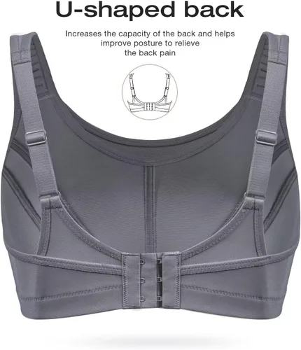 Vista 7 de Wingslove Sujetadores Deportivos para Mujer de Alto Impacto Ajustables Inalámbricos Talla Grande Sujetador Deportivo de Figura Completa para Busto