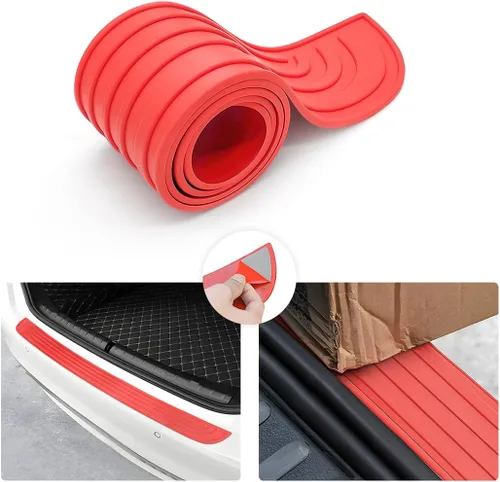 Vista 19 de Protector de parachoques trasero de automóvil, tira de goma antiarañazos para la mayoría de automóviles y SUV trunk-door entry coverage, abrasion