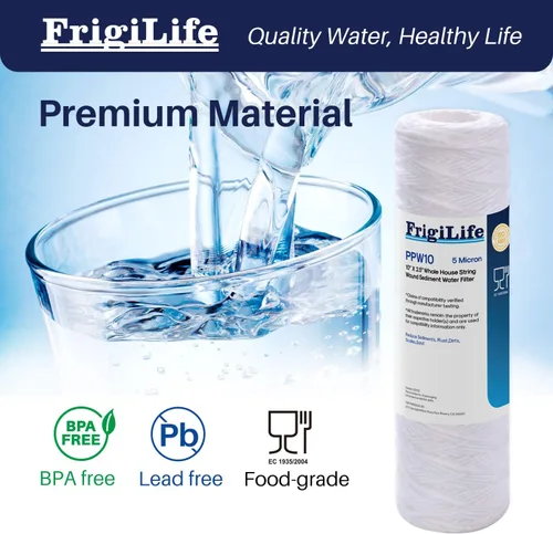 Vista 3 de Cartucho de filtro de agua de sedimentos de cuerda de 5 micrones de 10 x 2.5 pulgadas para filtro de pozo, reemplazo universal con cualquier unidad
