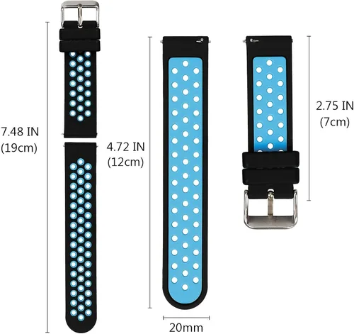 Vista 6 de Correa de silicona universal para relojes de 18mm 20mm 22mm 24mm elige