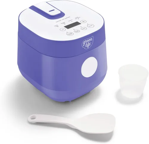 Vista 11 de GreenLife Arrocera digital, 2 tazas sin cocinar/4 tazas cocidas, olla de cerámica antiadherente extraíble sin PFAS, preajustes de un solo toque