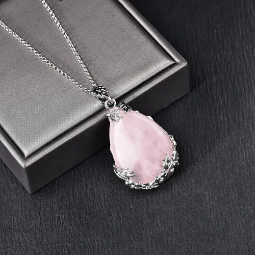 Vista 2 de ZPMMPZ Waterdrop Pendant Necklace for Women Girls Teardrop Necklace Natural Stone Teardrop Necklace Jewelry Gifts for Mom Mother's Day Birthday