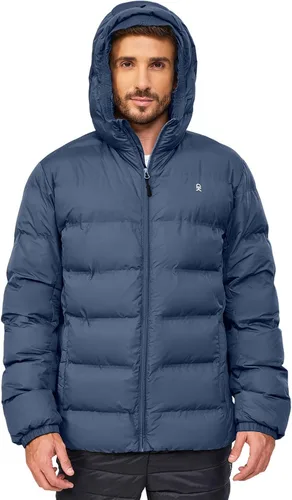Vista 2 de Little Donkey Andy Men's Puffer Jacket Lightweight Warm Winter Coat With 4 Pockets Full Zip Windproof Insulated Hooded Jacket