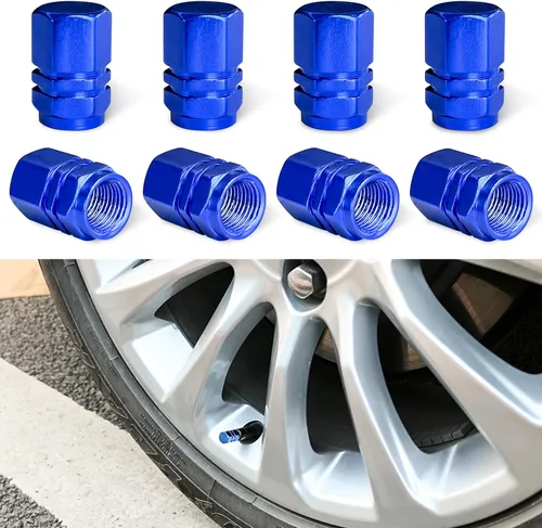 Vista 23 de Ziciner 8 PCS Tapas de Vástago de Válvula de Neumático de Coche, Cubiertas de Válvula de Rueda de Aleación de Aluminio con Anillo O de Goma, Juego