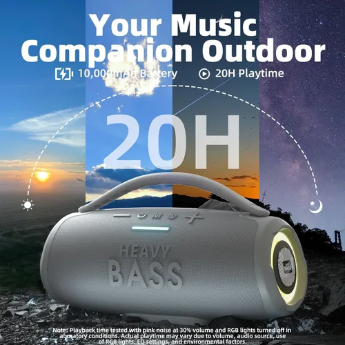 Vista 3 de HEAVY BASS Altavoces Bluetooth Inalámbrico 60W 20H IPX6 Al Aire Libre