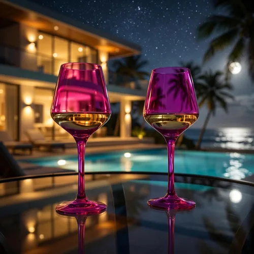 Vista 8 de Copas de vino de color rosa intenso irrompibles, flotantes para piscina, juego de 2 unidades, vasos Tritan, color magenta irrompible y rosa rubor