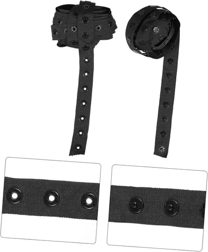 Vista 4 de ULDIGI Black Decor - Cinturón de repuesto para ropa, 1 unidad, para ropa, botón con cremallera, Xmmblack Xmm, cinta recortada, botones