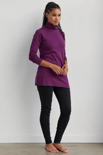 Vista 7 de Fair Indigo Túnica de cuello alto falso 100% algodón orgánico Luxe para mujer