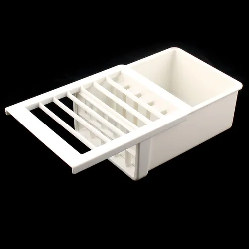 Vista 3 de uxcell Rectángulo de cocina de plástico hecho a mano prensa fabricante tofu cortador caja caja blanco