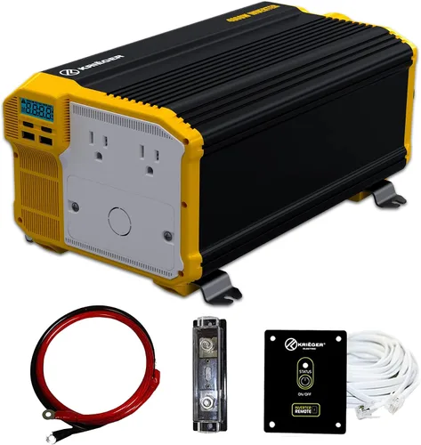 Vista 11 de K KRIËGER - Inversor de corriente de 400 vatios, 12V CC a 110V CA para vehículos, con 2 salidas, puertos USB, enchufe para encendedor de cigarrillos