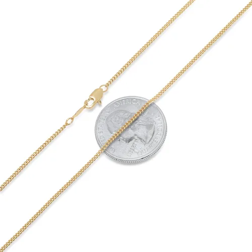 Vista 2 de The Bling Factory 1mm-7mm 14k Yellow Gold Plated Flat Cuban Link Curb Chain Necklace