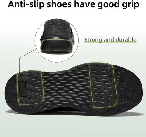 Vista 7 de OrthoComfoot Zapatos ortopédicos cómodos sin cordones para hombre con soporte de arco, mocasines ortopédicos para fascitis plantar, zapatos de lona