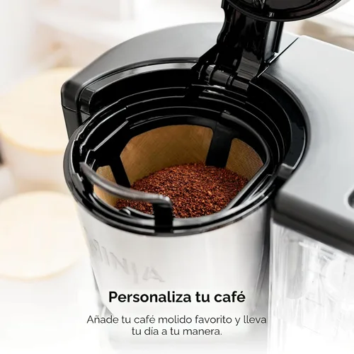 Vista 5 de Ninja Fresh Brew™ Cafetera de goteo, jarra de vidrio programable de 14 tazas, clásica y rica, depósito de agua extraíble de 70 onzas, lote pequeño