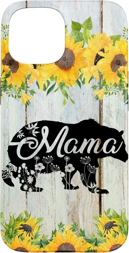 Vista 6 de Mama Bear Rustic Woodgrain Sunflowers Farmhouse Country Mom Case for iPhone 17