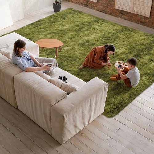 Vista 140 de Softlife Alfombra naranja para dormitorio, alfombra de felpa esponjosa para sala de estar para niñas, alfombra lanuda para niños, alfombra suave